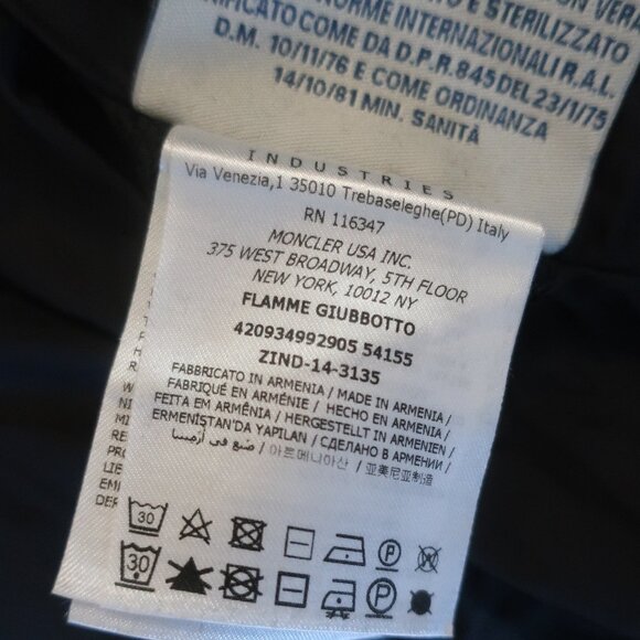 Moncler Flamme Giubbotto Black Zip Hooded Goose Down Midi Puffer Coat 0 US/XS - Picture 14 of 16